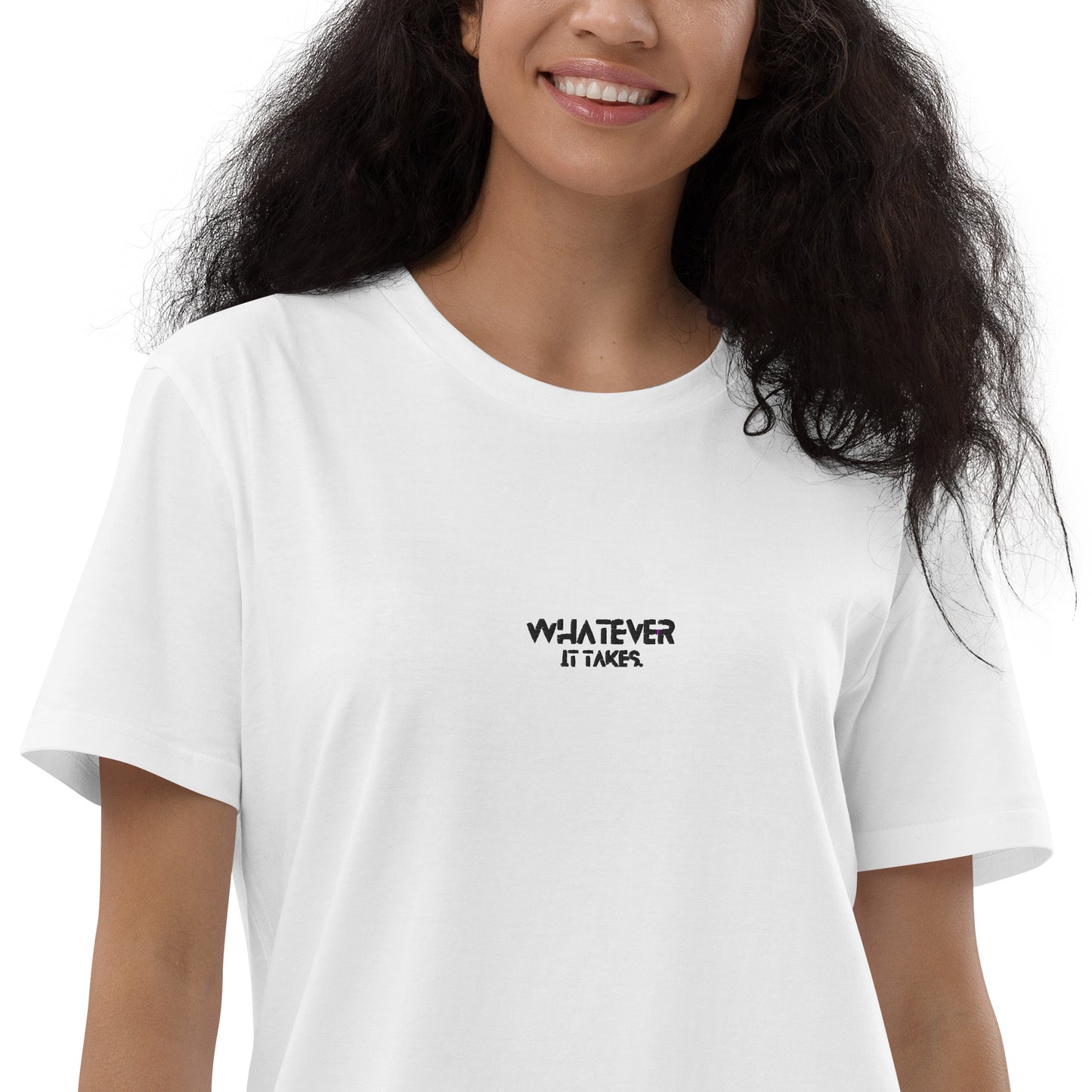 Whatever it takes (front) - black thread - Organic cotton t-shirt dress
