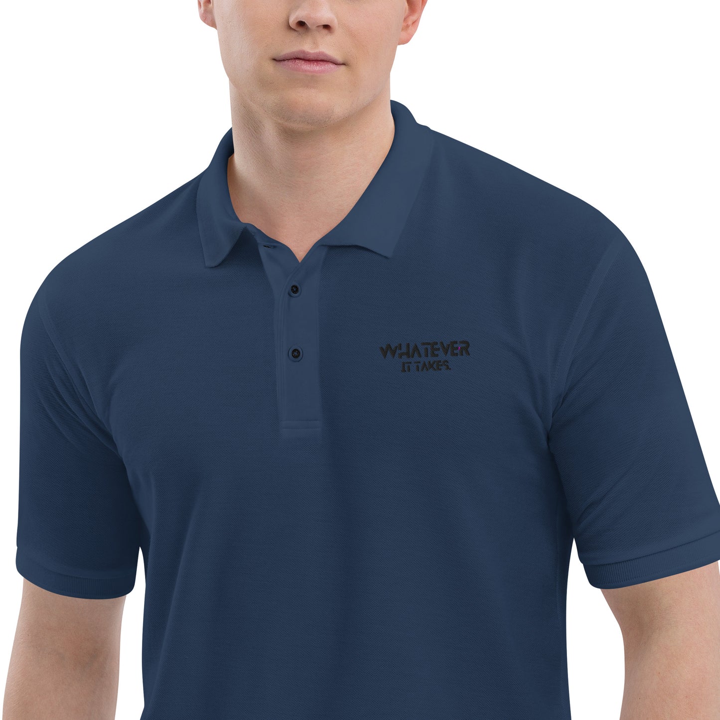 Whatever it takes (left chest) - black thread - Men's Premium Polo - PORT AUTHORITY