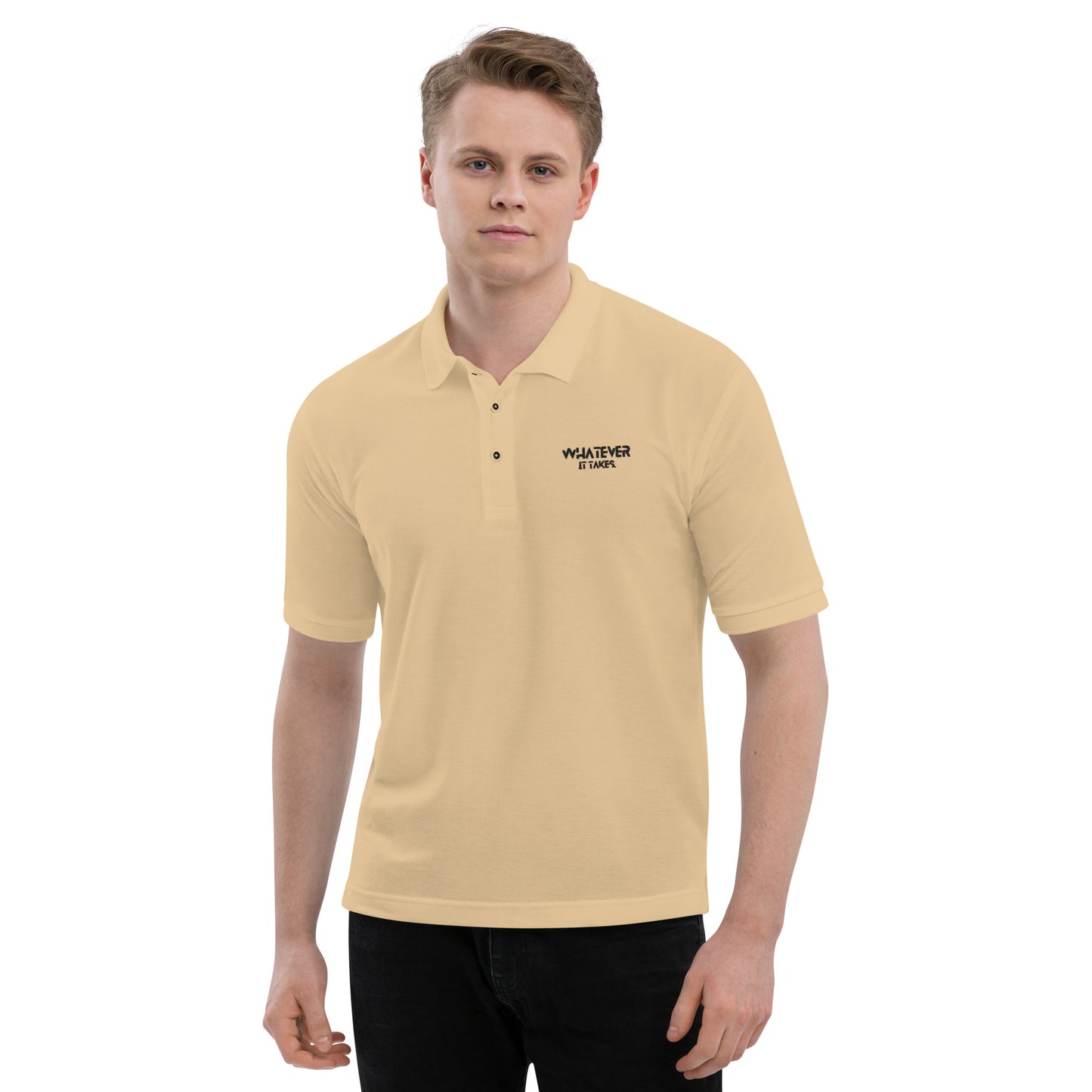 Whatever it takes (left chest) - black thread - Men's Premium Polo - PORT AUTHORITY