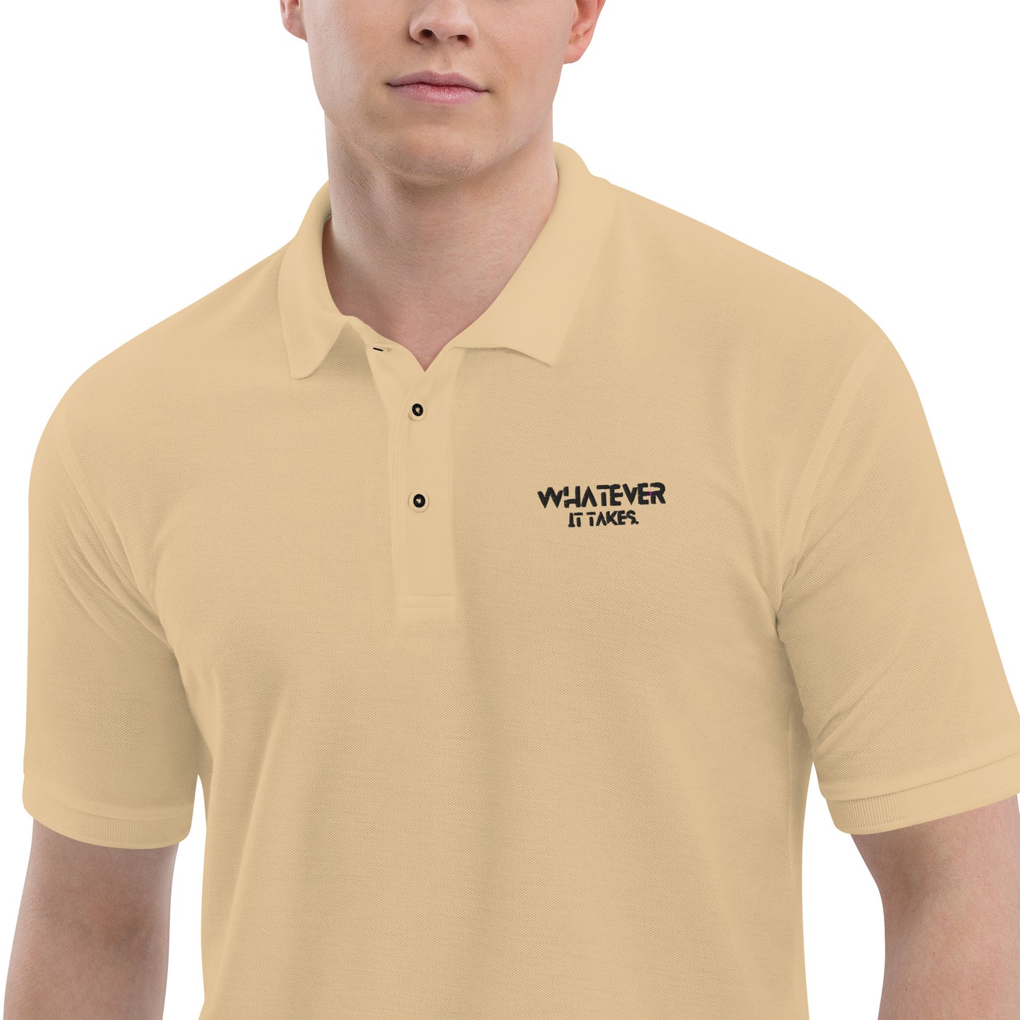 Whatever it takes (left chest) - black thread - Men's Premium Polo - PORT AUTHORITY