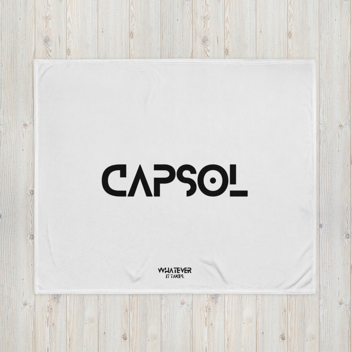 CapSol - black text - Throw Blanket