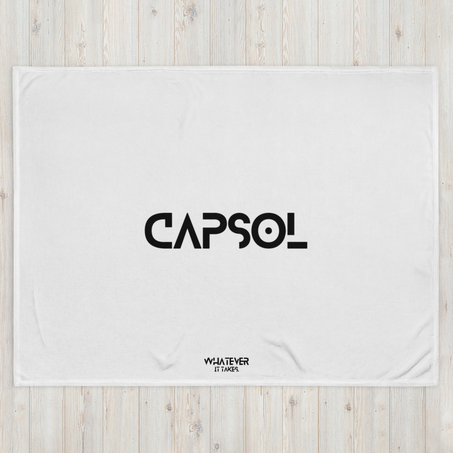 CapSol - black text - Throw Blanket