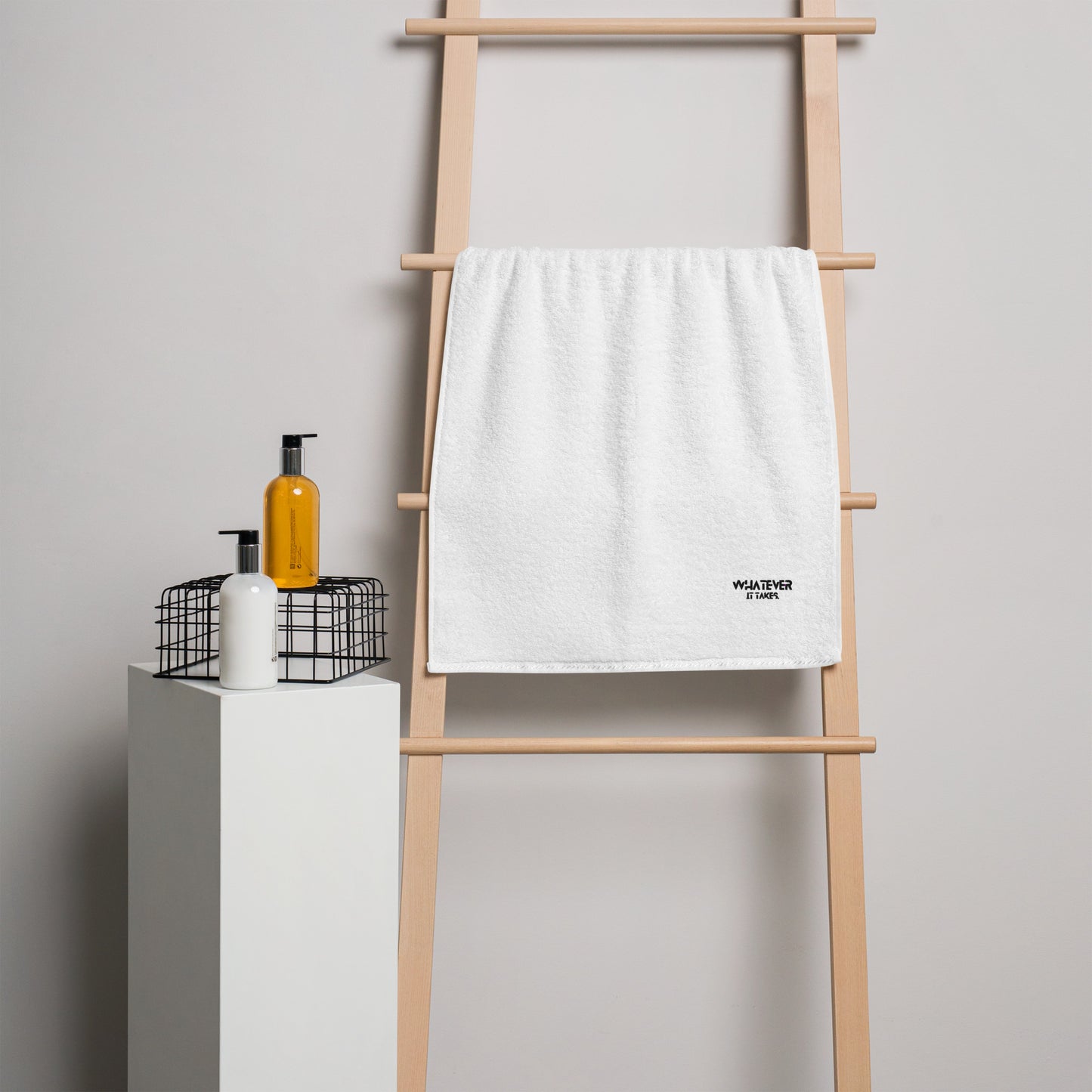 Whatever it takes - black thread - Turkish cotton towel