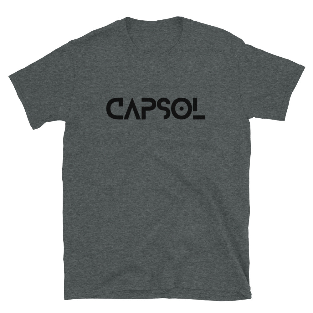 CapSol (front) - black text - print - Short-Sleeve Unisex T-Shirt - Gildan