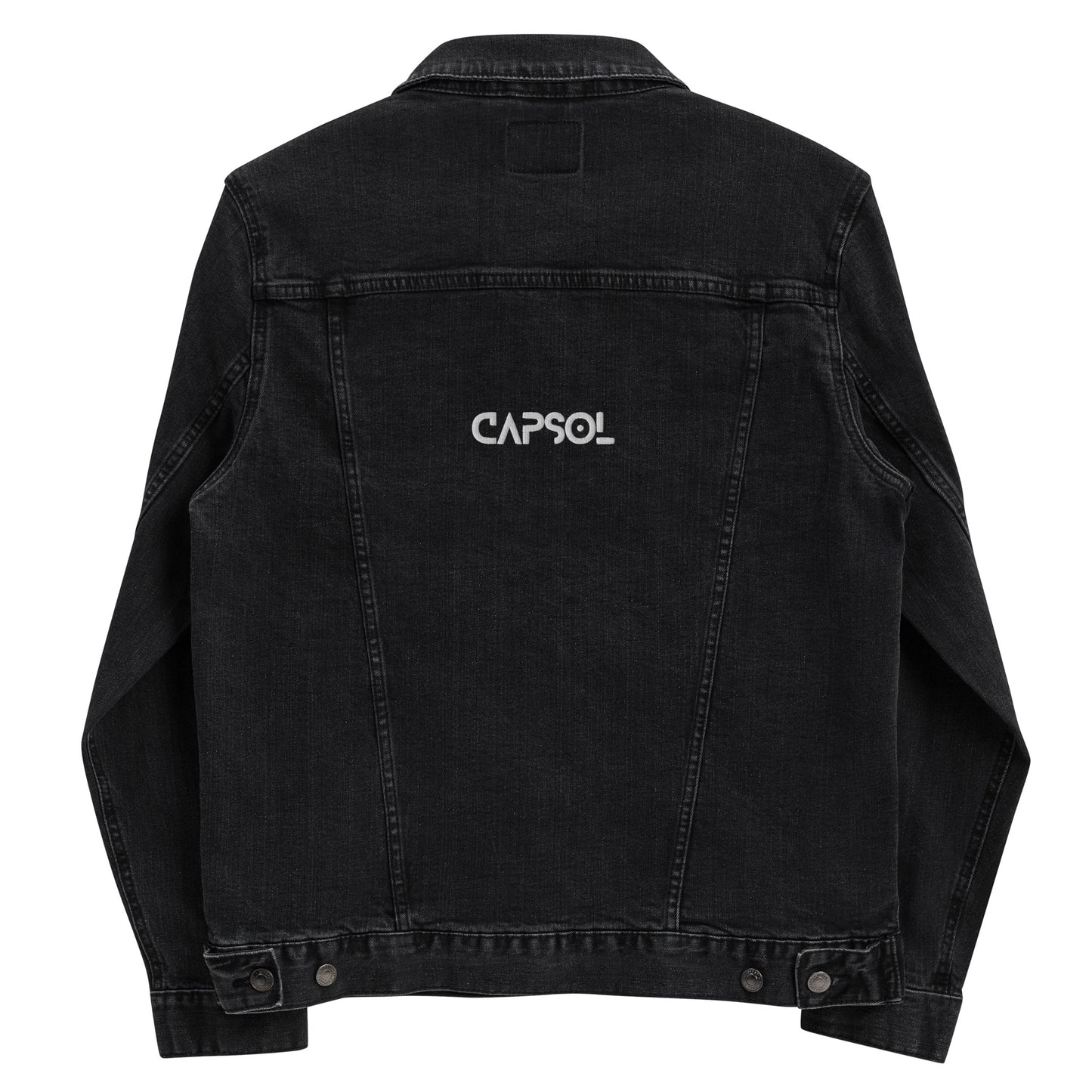 CapSol (back) - white thread - Denim jacket