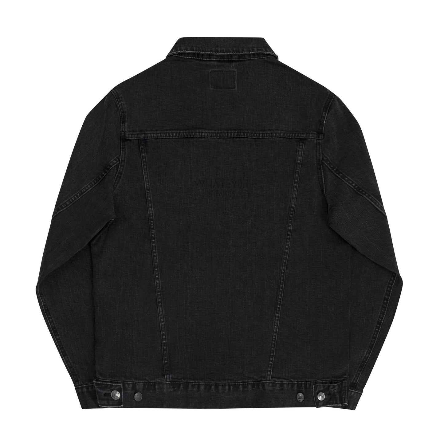 Whatever it takes (back) - black thread - Unisex denim jacket