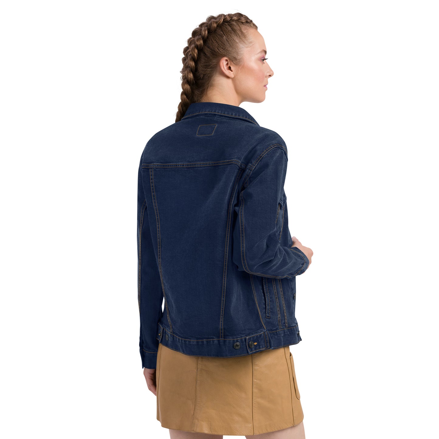 CapSol (front left) - white thread - Unisex denim jacket