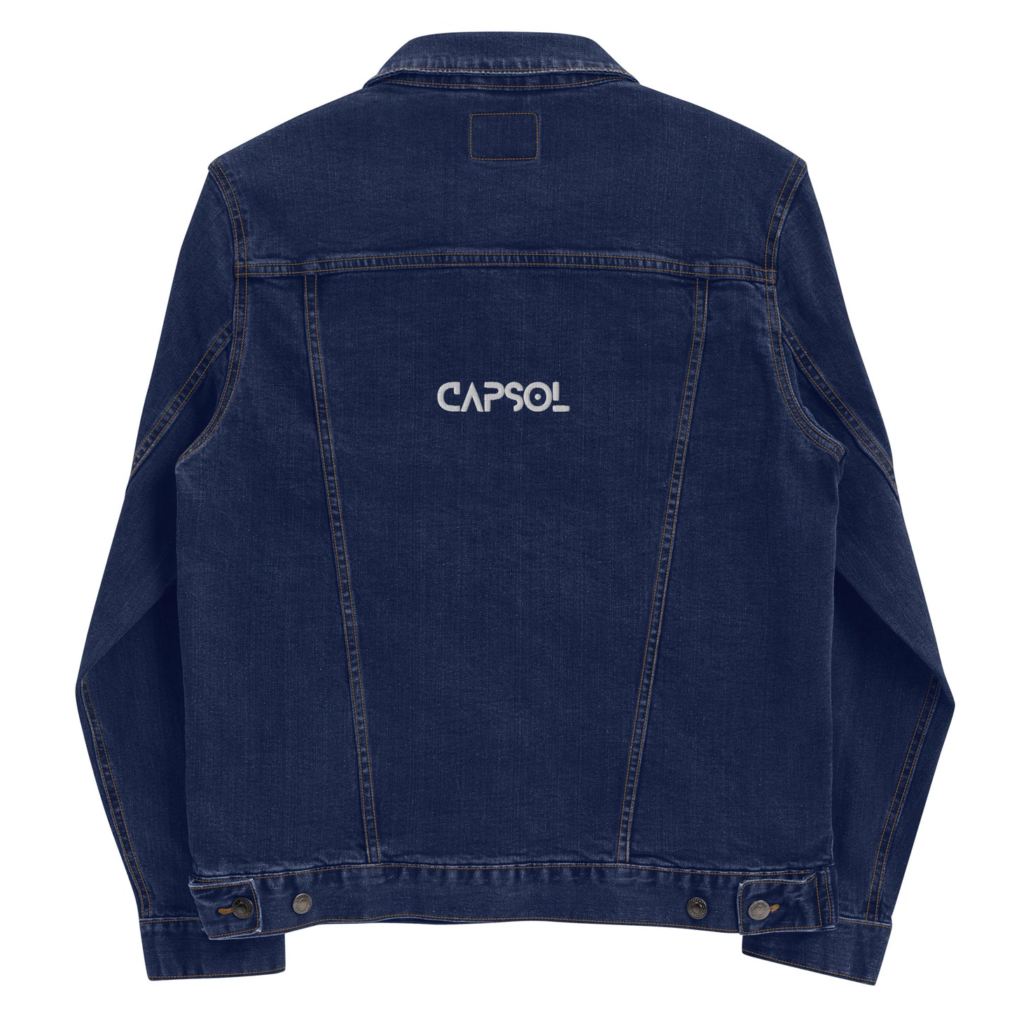 CapSol (back) - white thread - Denim jacket