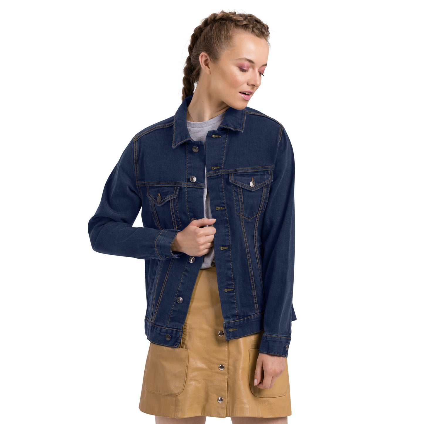 Whatever it takes (back) - black thread - Unisex denim jacket