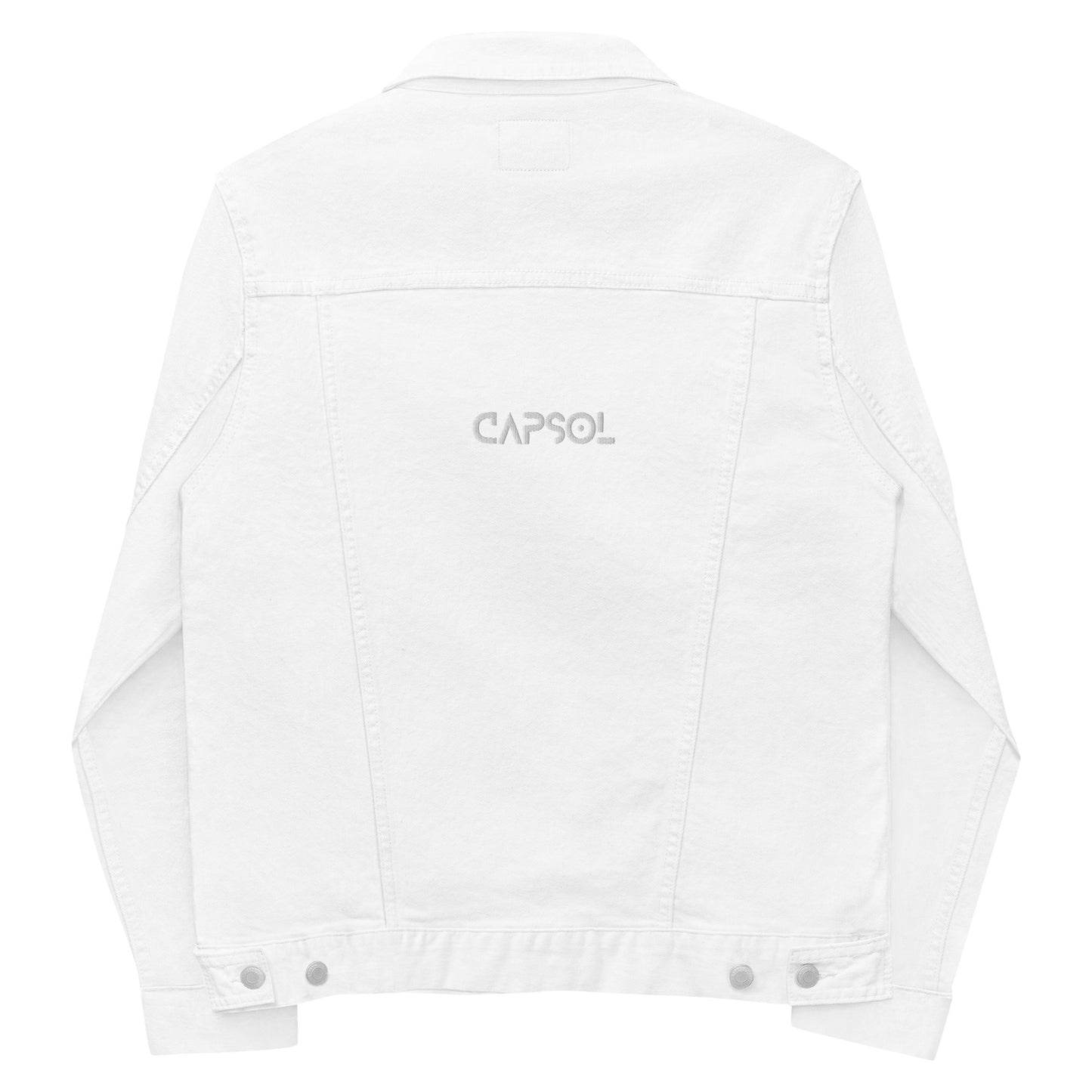 CapSol (back) - white thread - Denim jacket