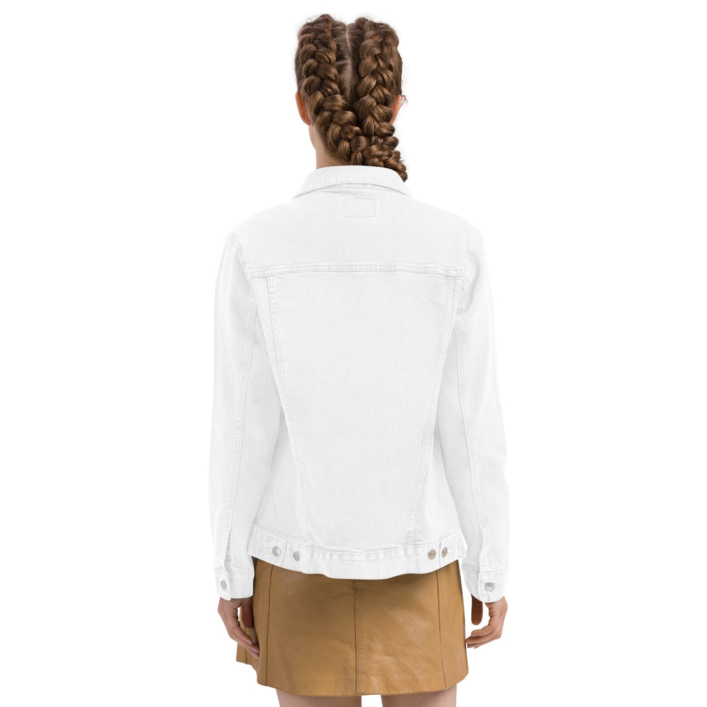 CapSol (front left) - white thread - Unisex denim jacket