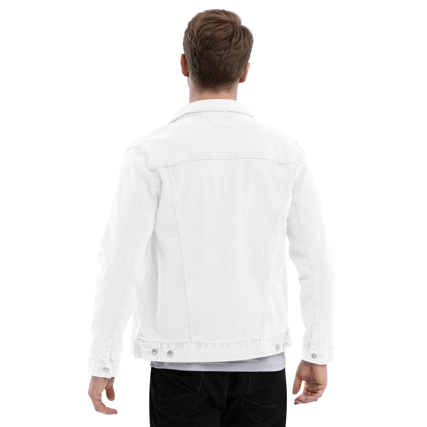 CapSol (front left) - white thread - Unisex denim jacket
