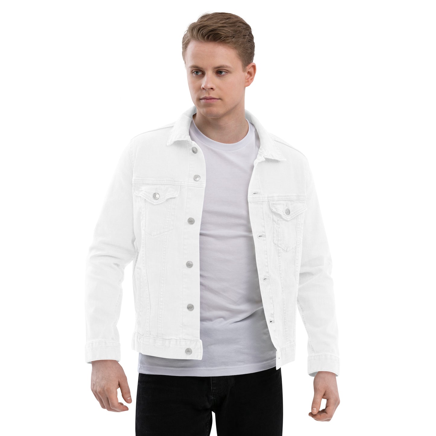 Whatever it takes (back) - white thread - denim jacket