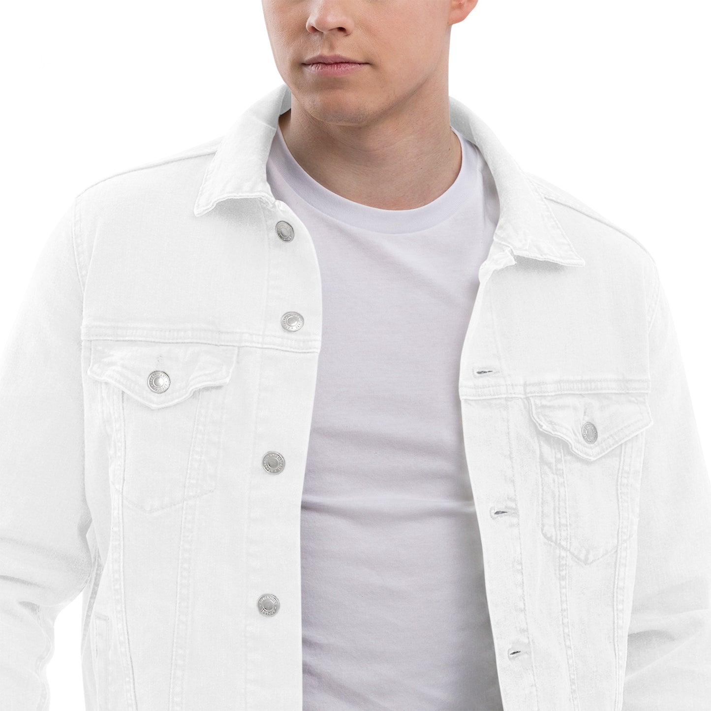 Whatever it takes (back) - white thread - denim jacket