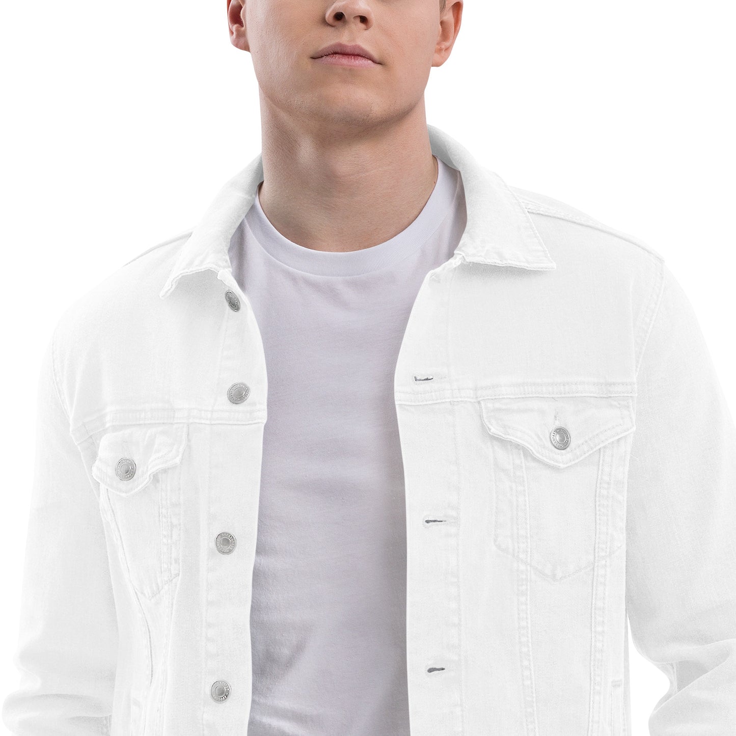 CapSol (back) - white thread - Denim jacket