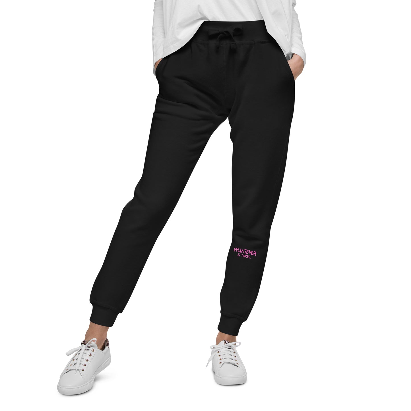 Whatever it takes (front left) - pink thread - Women's fleece sweatpants