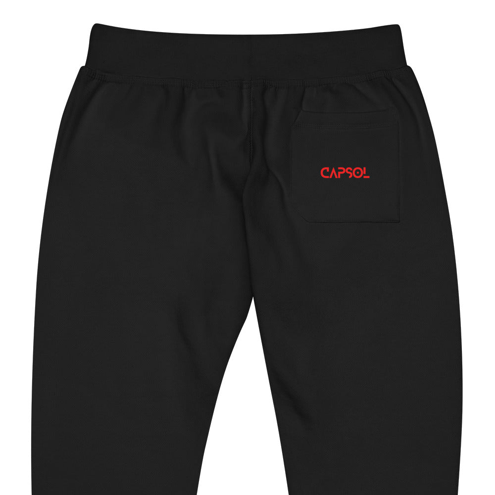 CapSol (pocket) - bright red text - fleece sweatpants