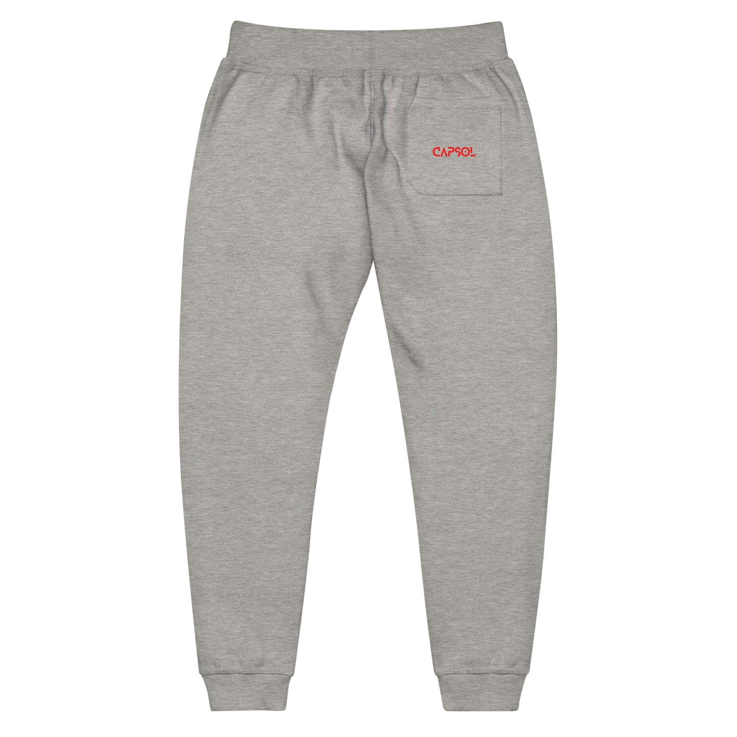 CapSol (pocket) - bright red text - fleece sweatpants