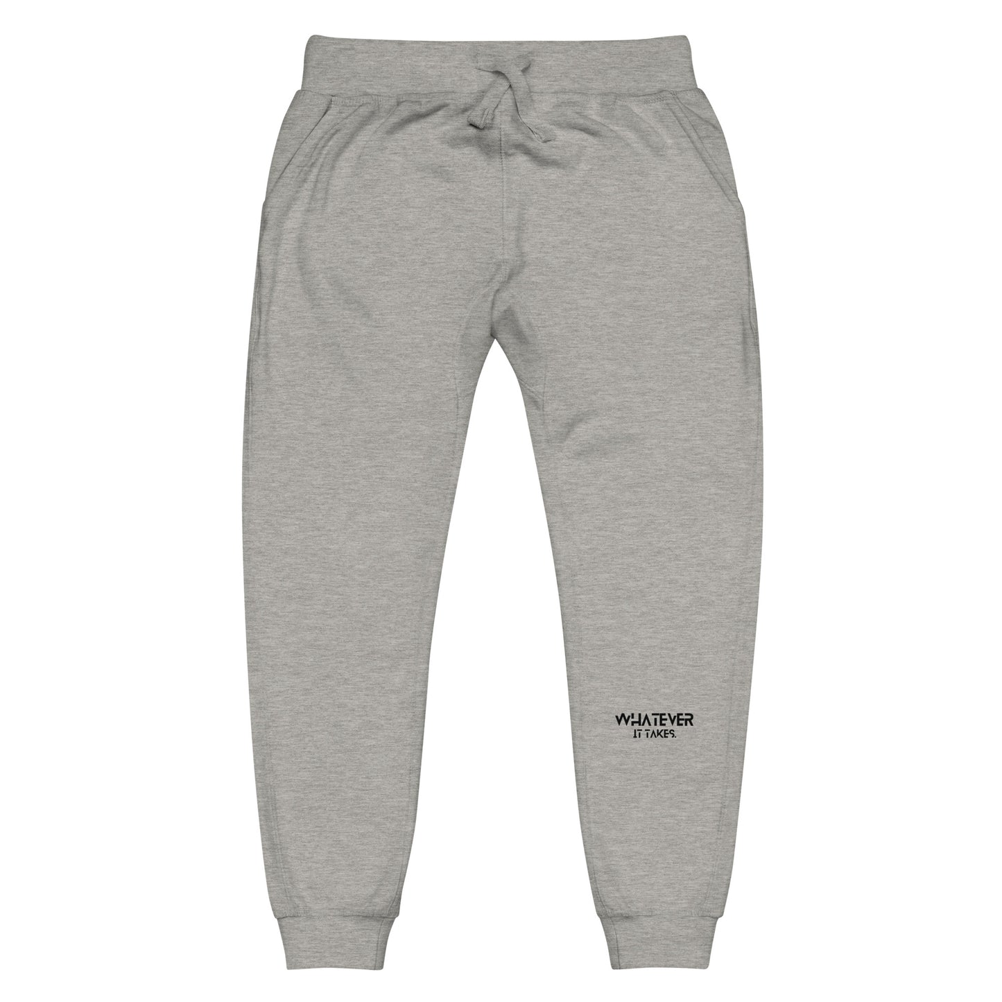 Whatever it takes (front left) - black thread - fleece sweatpants