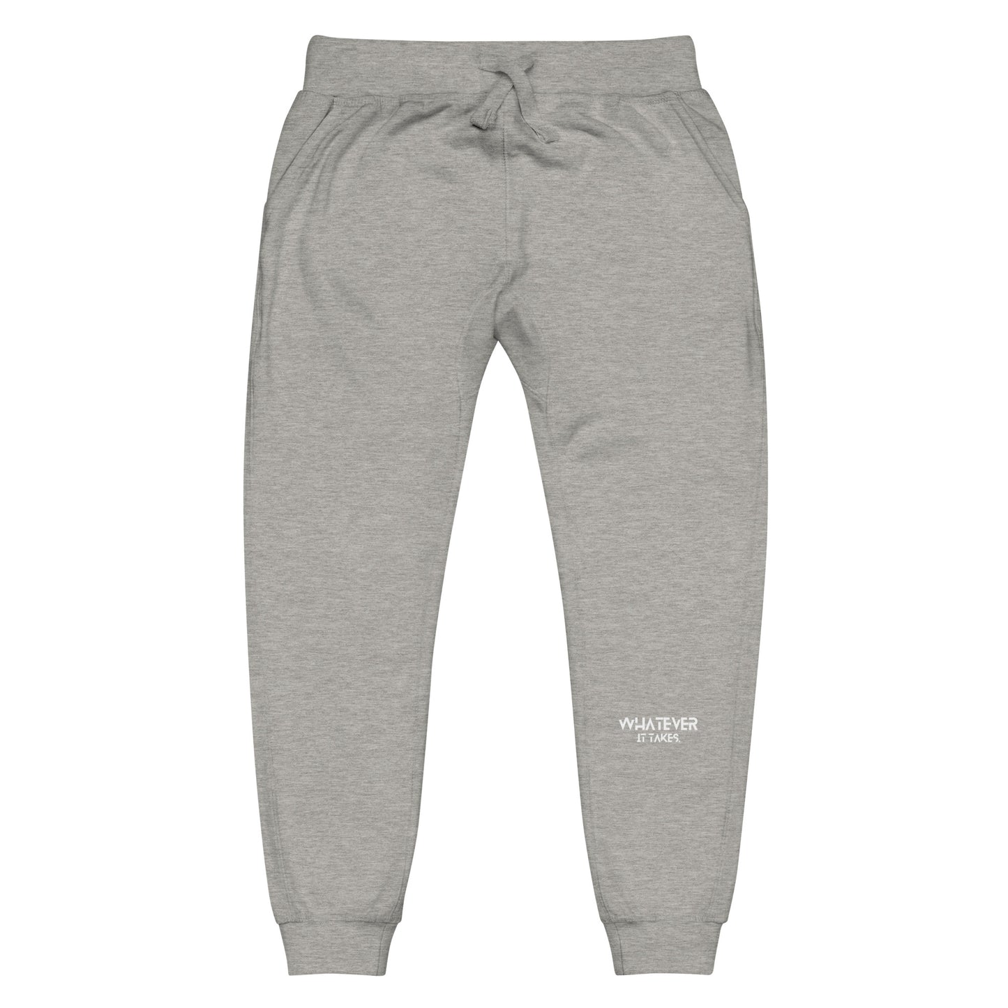 Whatever it takes (front left) - white thread - fleece sweatpants