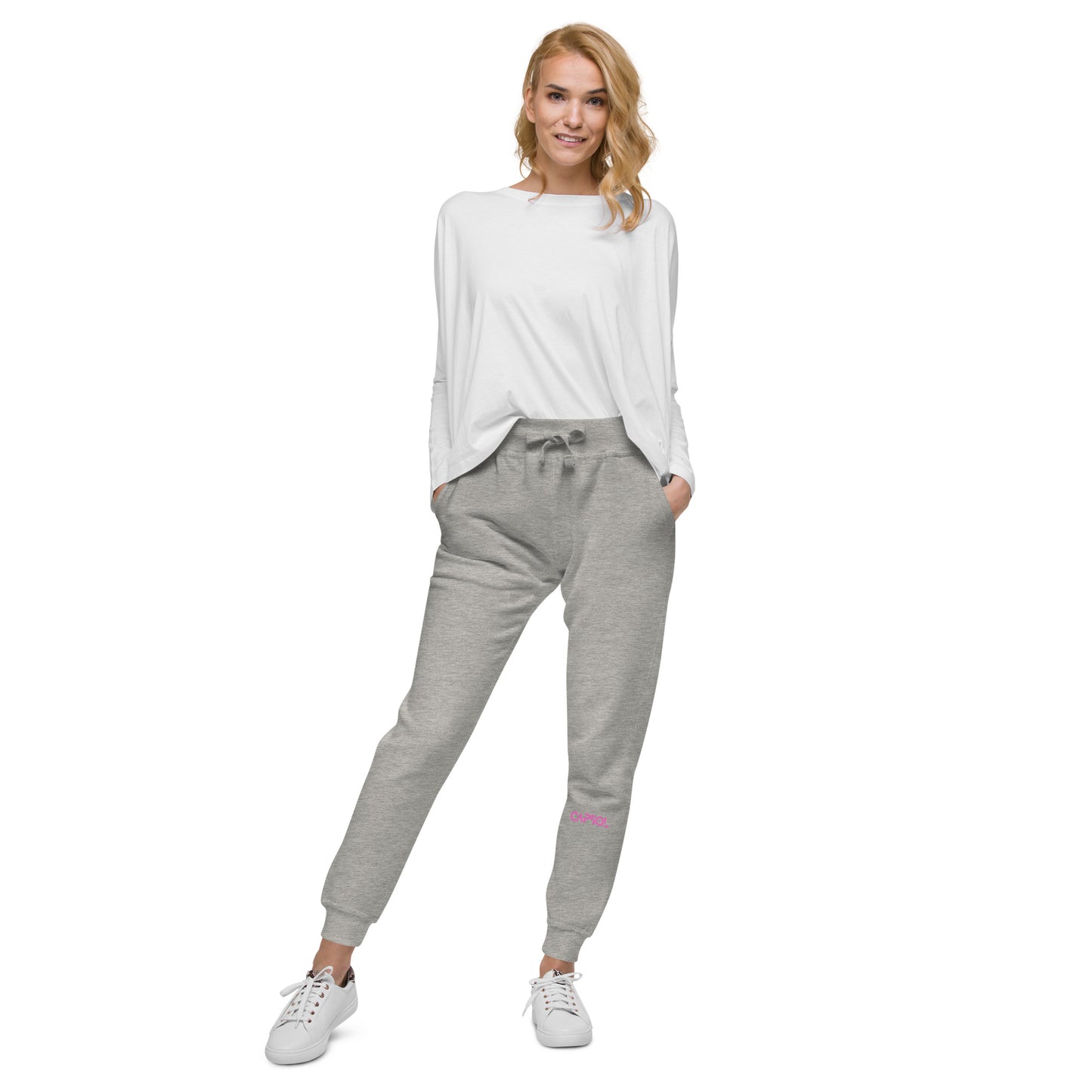 CapSol (front left) - pink thread - Women's fleece sweatpants