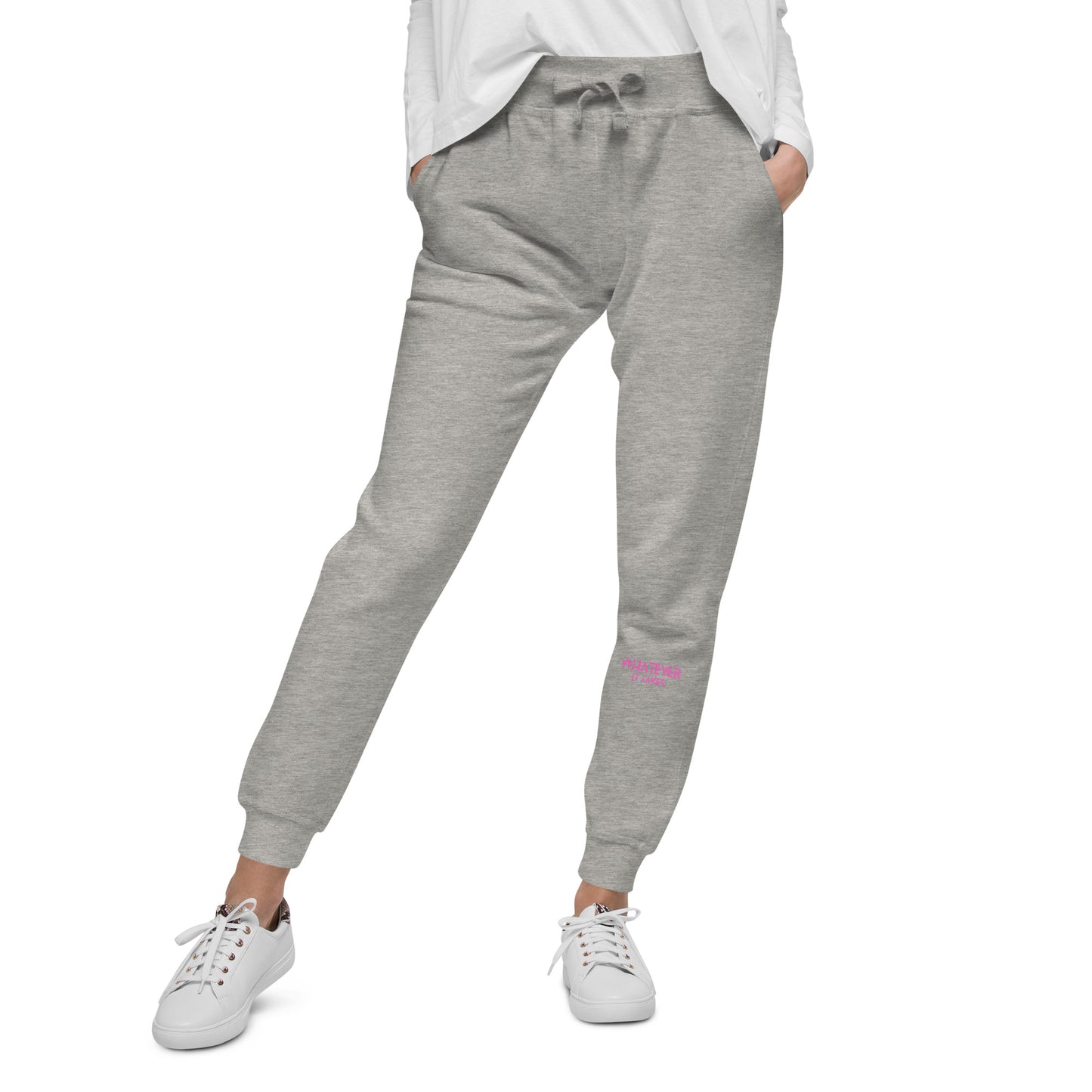 Whatever it takes (front left) - pink thread - Women's fleece sweatpants