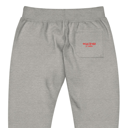 Whatever it takes (pocket) - bright red text - fleece sweatpants