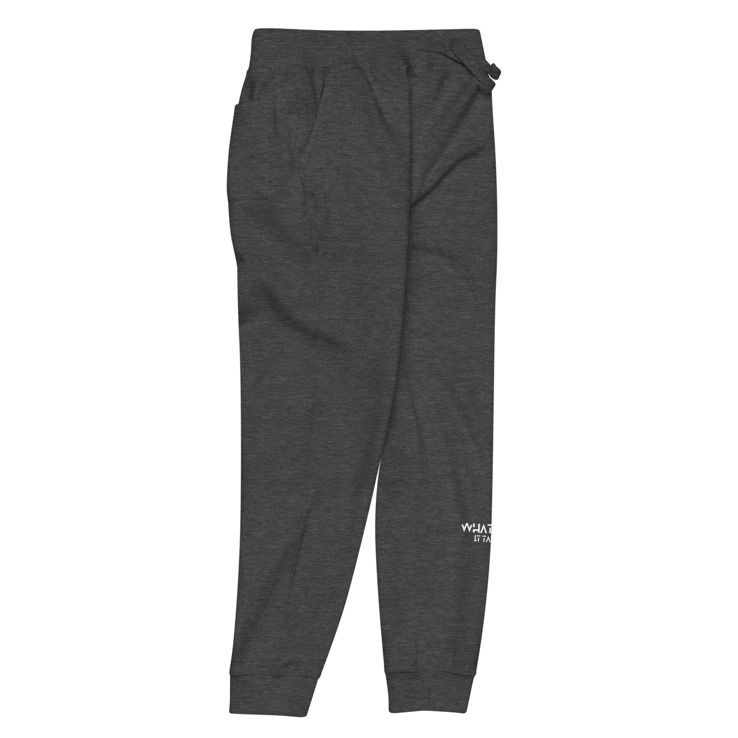 Whatever it takes (front left) - white thread - fleece sweatpants