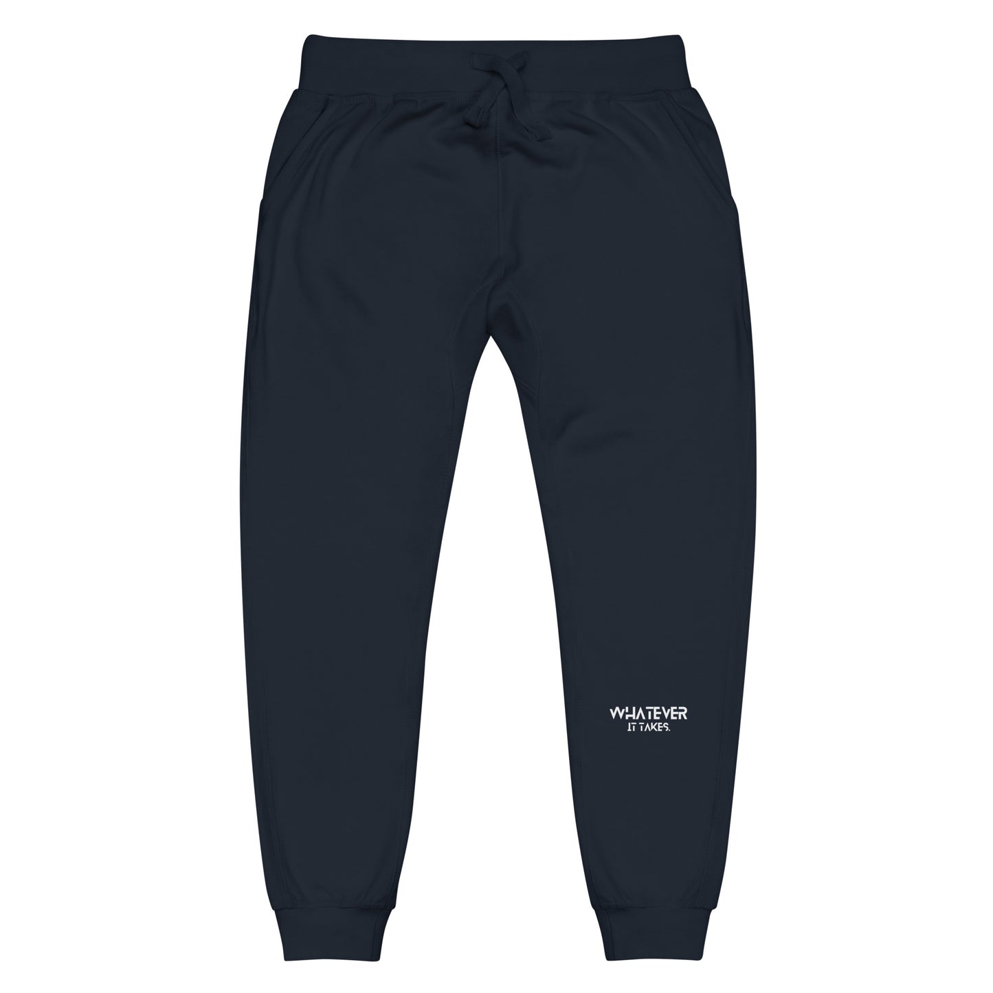 Whatever it takes (front left) - white thread - fleece sweatpants