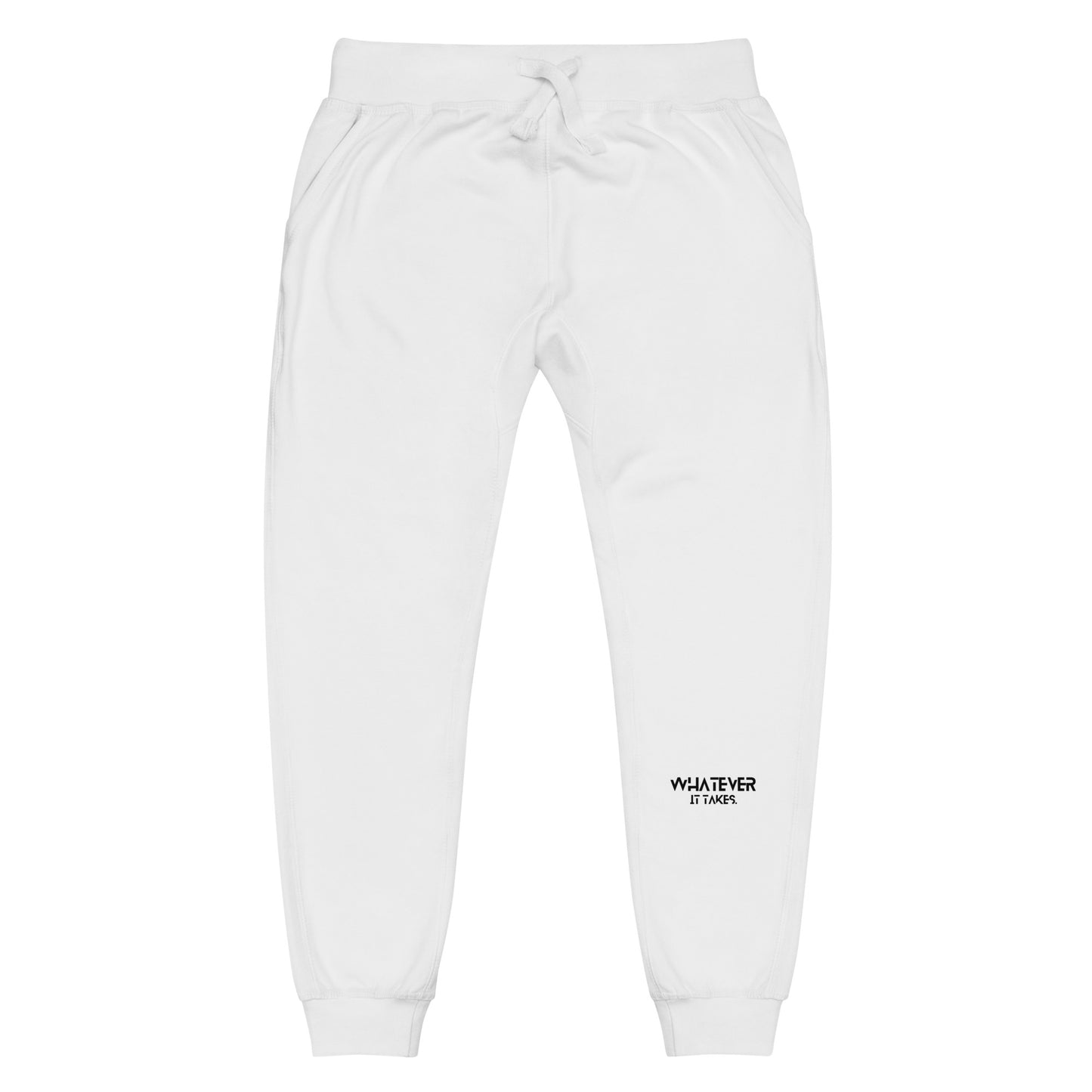 Whatever it takes (front left) - black thread - fleece sweatpants