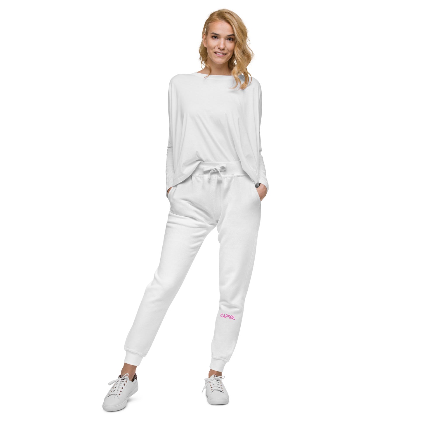 CapSol (front left) - pink thread - Women's fleece sweatpants