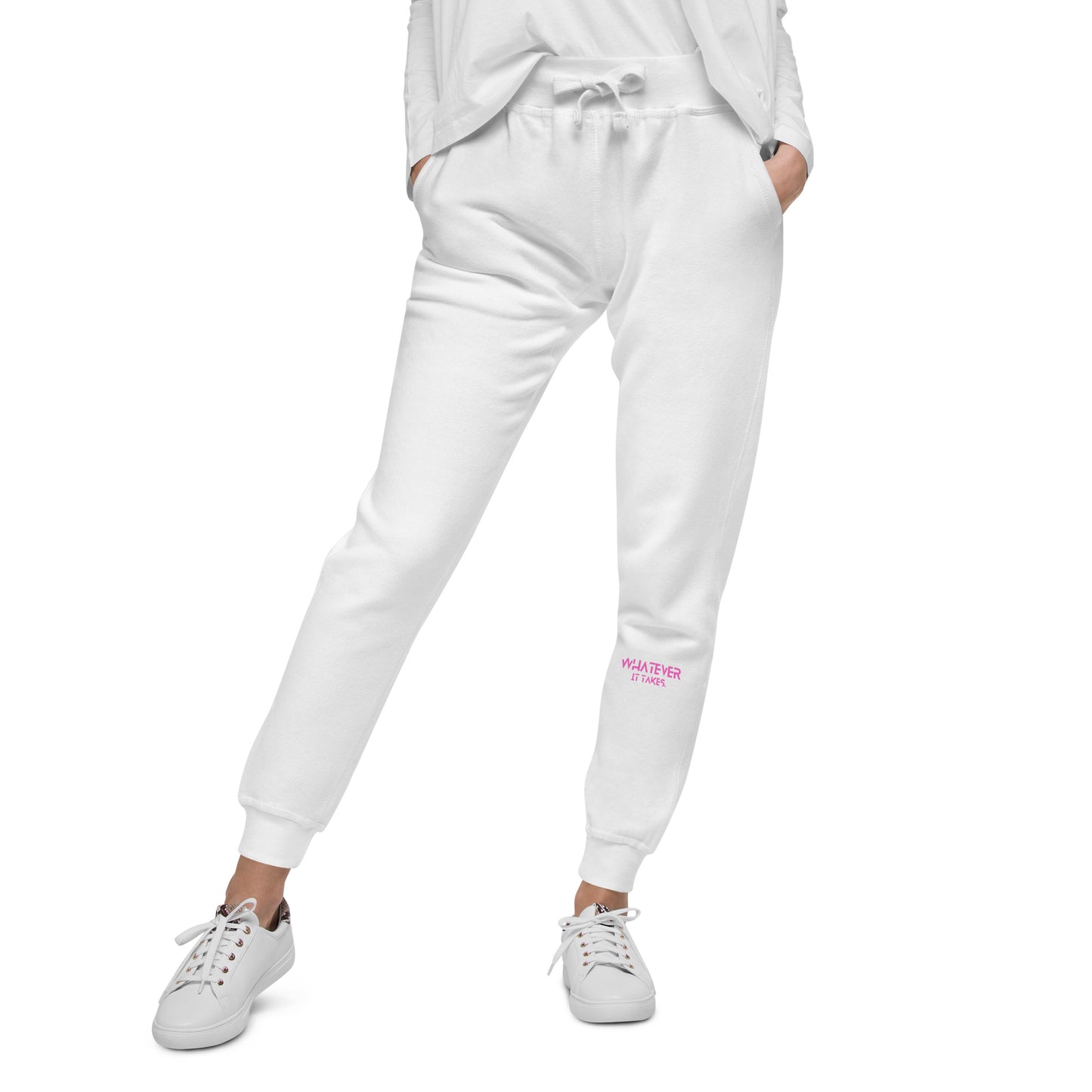 Whatever it takes (front left) - pink thread - Women's fleece sweatpants