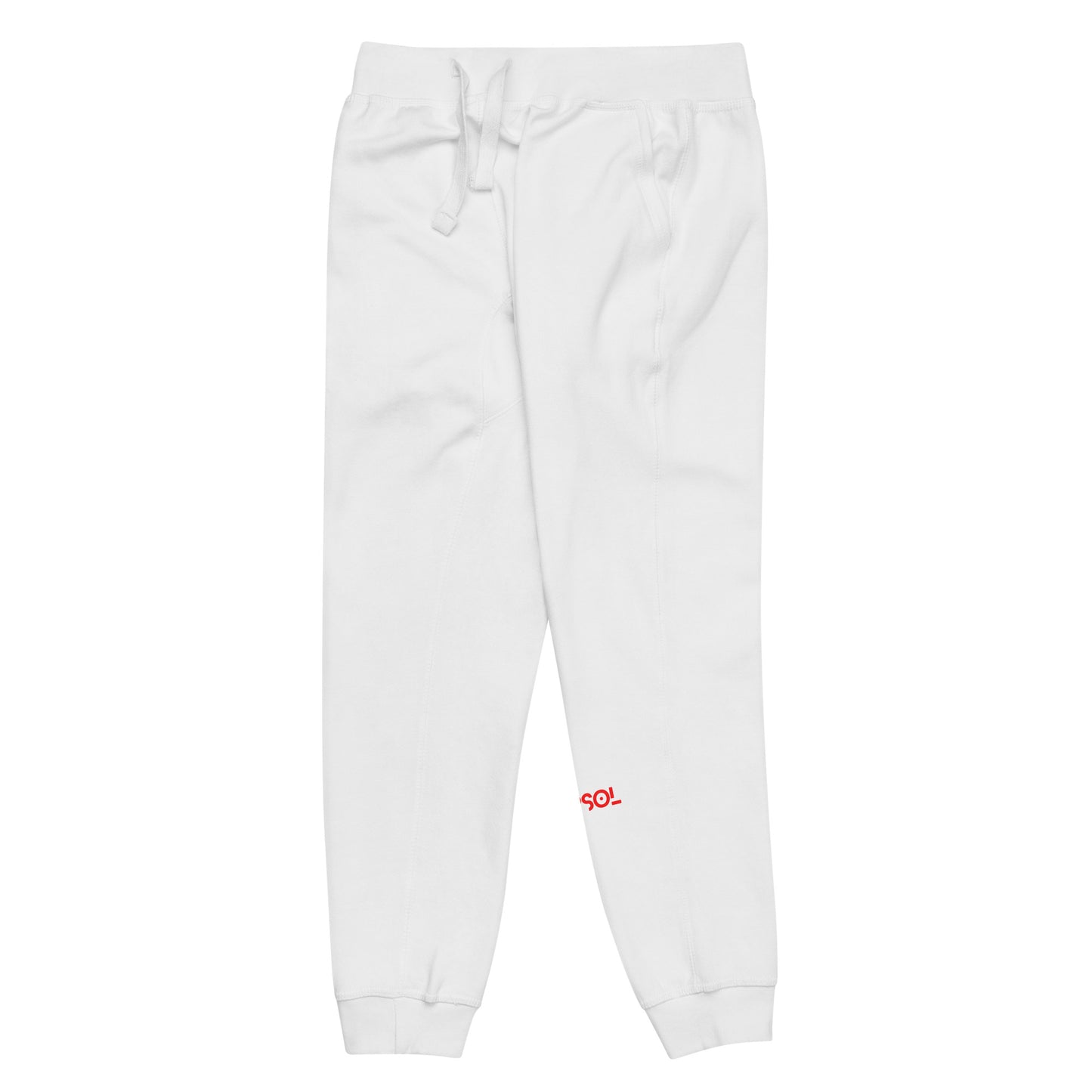 CapSol (front left) - bright red thread - fleece sweatpants