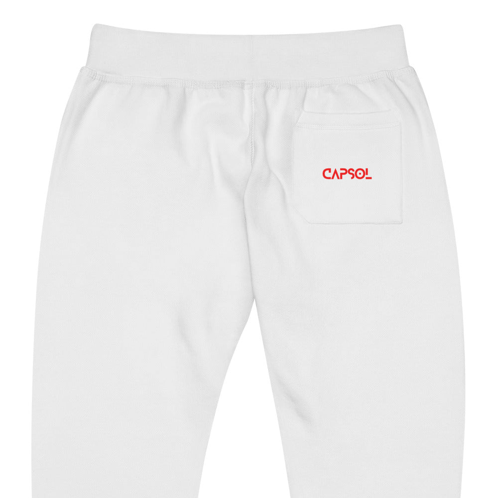 CapSol (pocket) - bright red text - fleece sweatpants