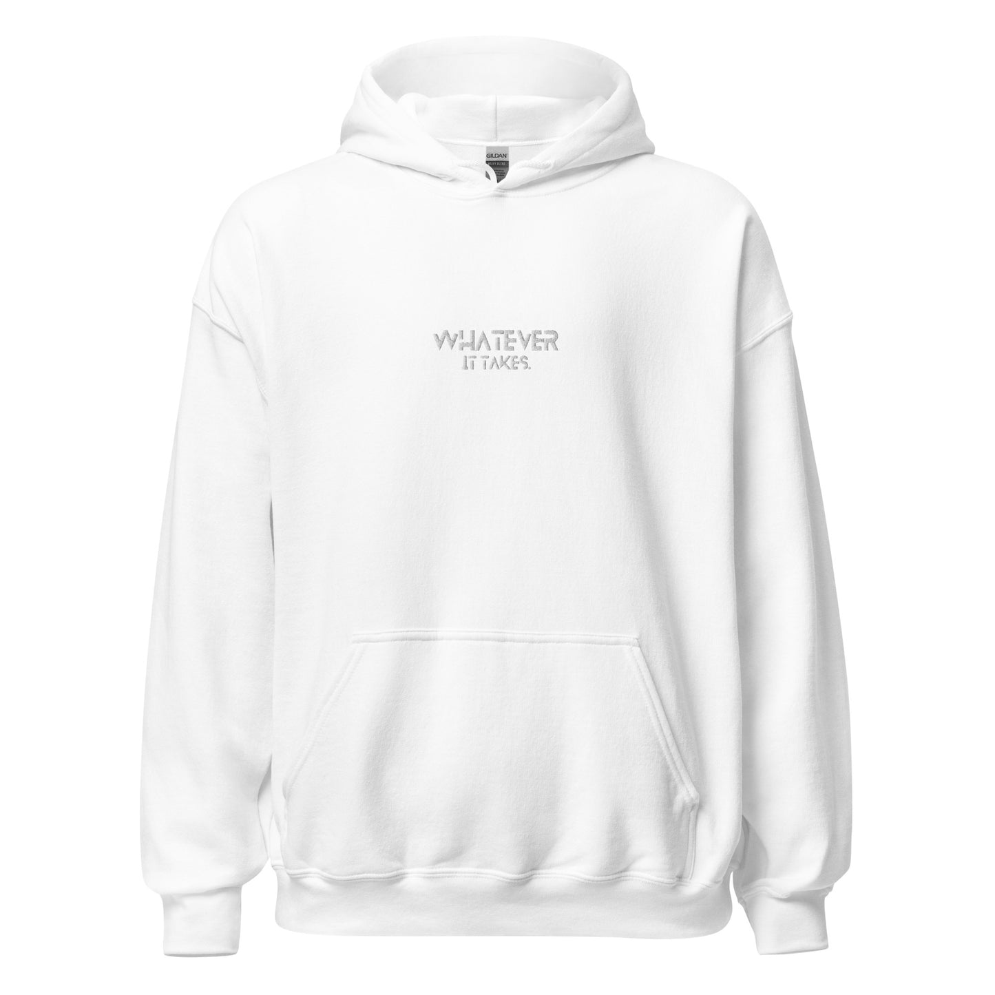 Whatever it takes (front) / CapSol (back) - white thread - Unisex Hoodie Gildan