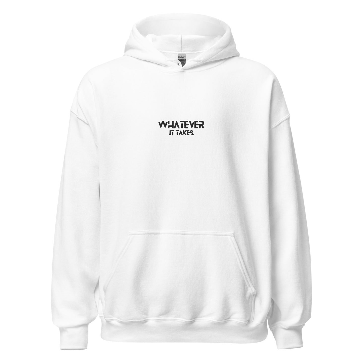 Whatever it takes (front) / CapSol (back) - white thread - Unisex Hoodie Gildan