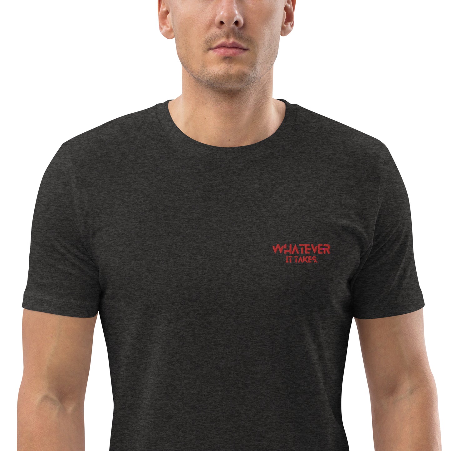 Whatever it takes (front left) - red thread - Organic cotton t-shirt