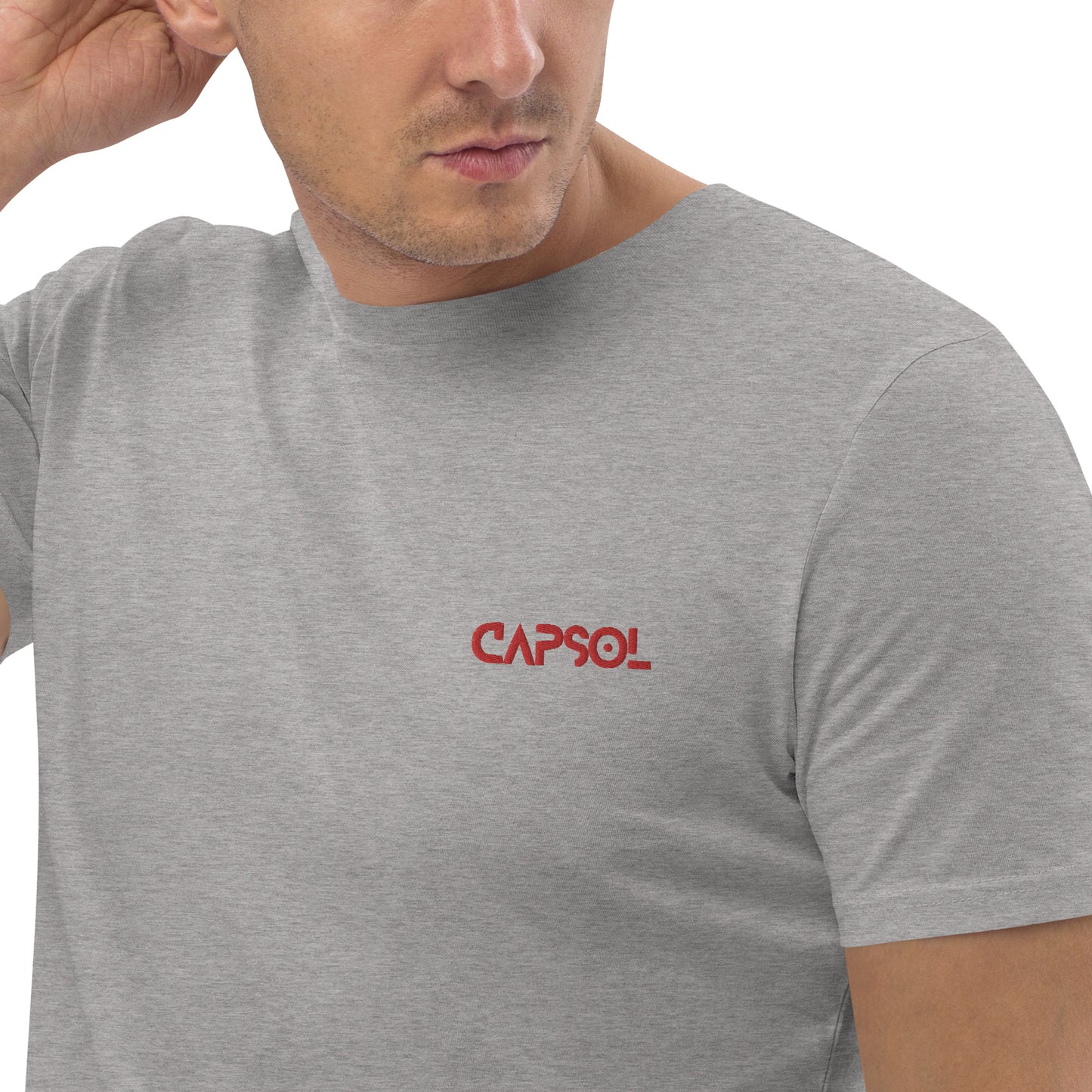 CapSol (front left) - red thread - Organic cotton t-shirt