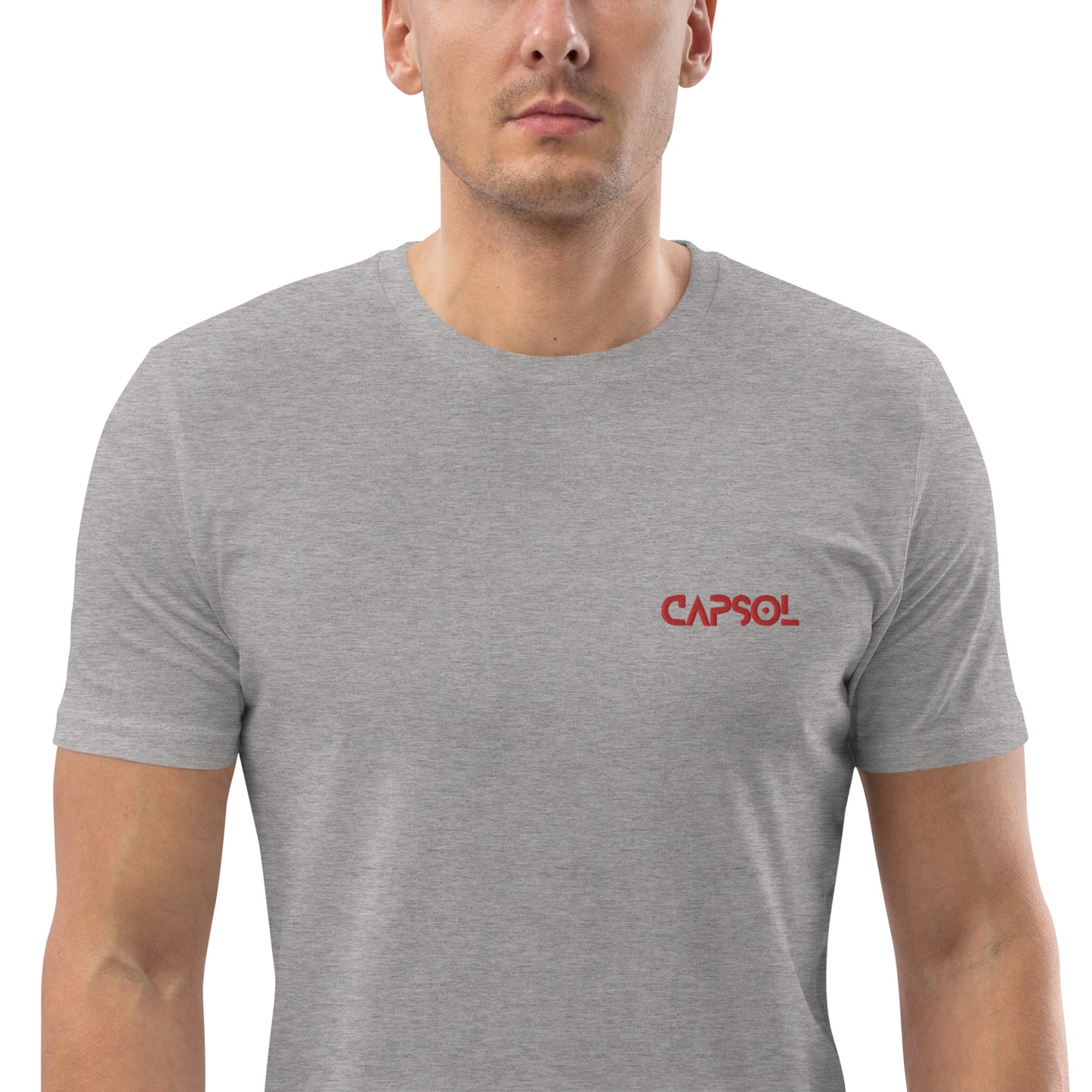 CapSol (front left) - red thread - Organic cotton t-shirt