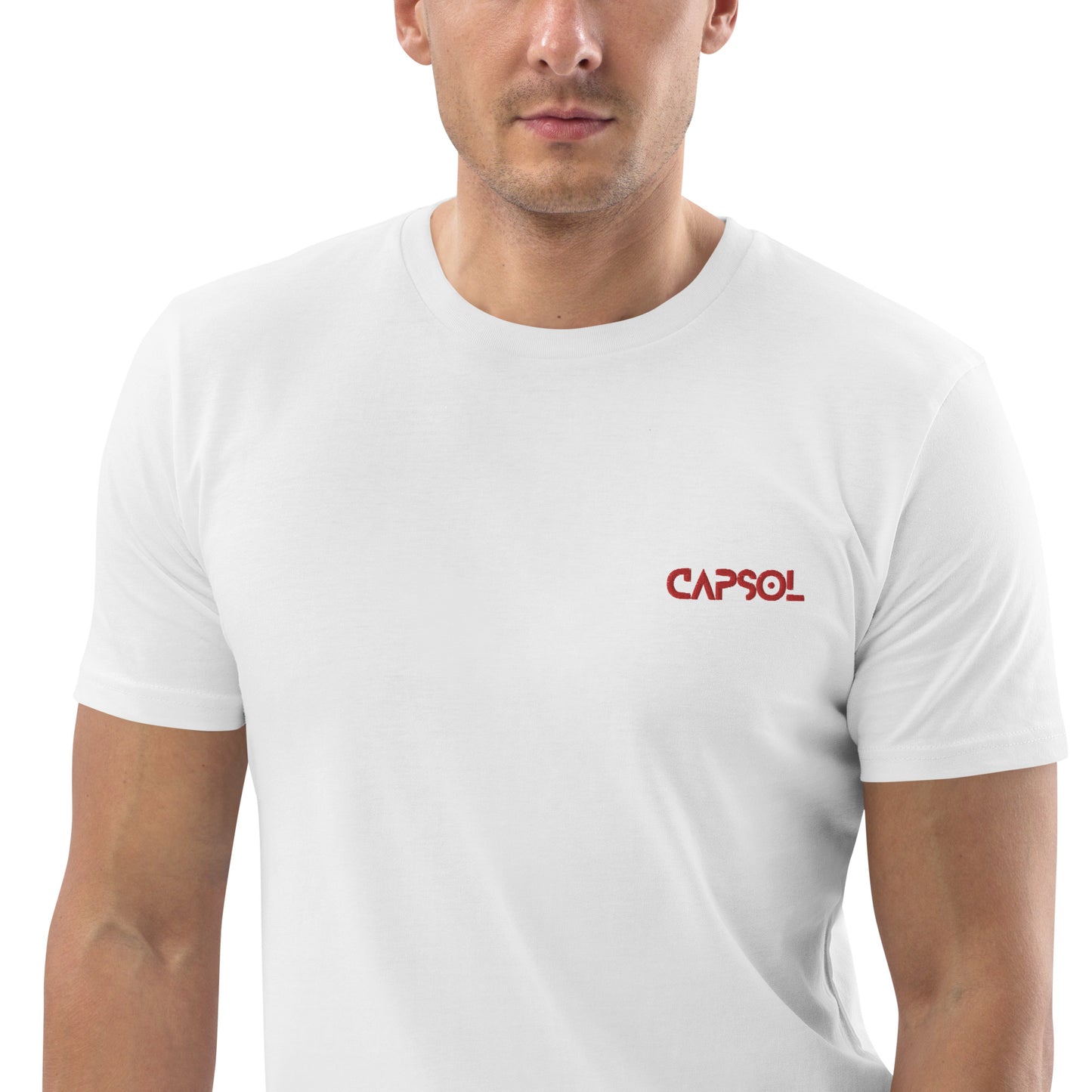 CapSol (front left) - red thread - Organic cotton t-shirt