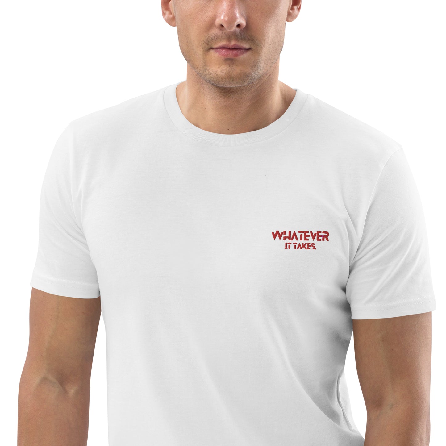 Whatever it takes (front left) - red thread - Organic cotton t-shirt