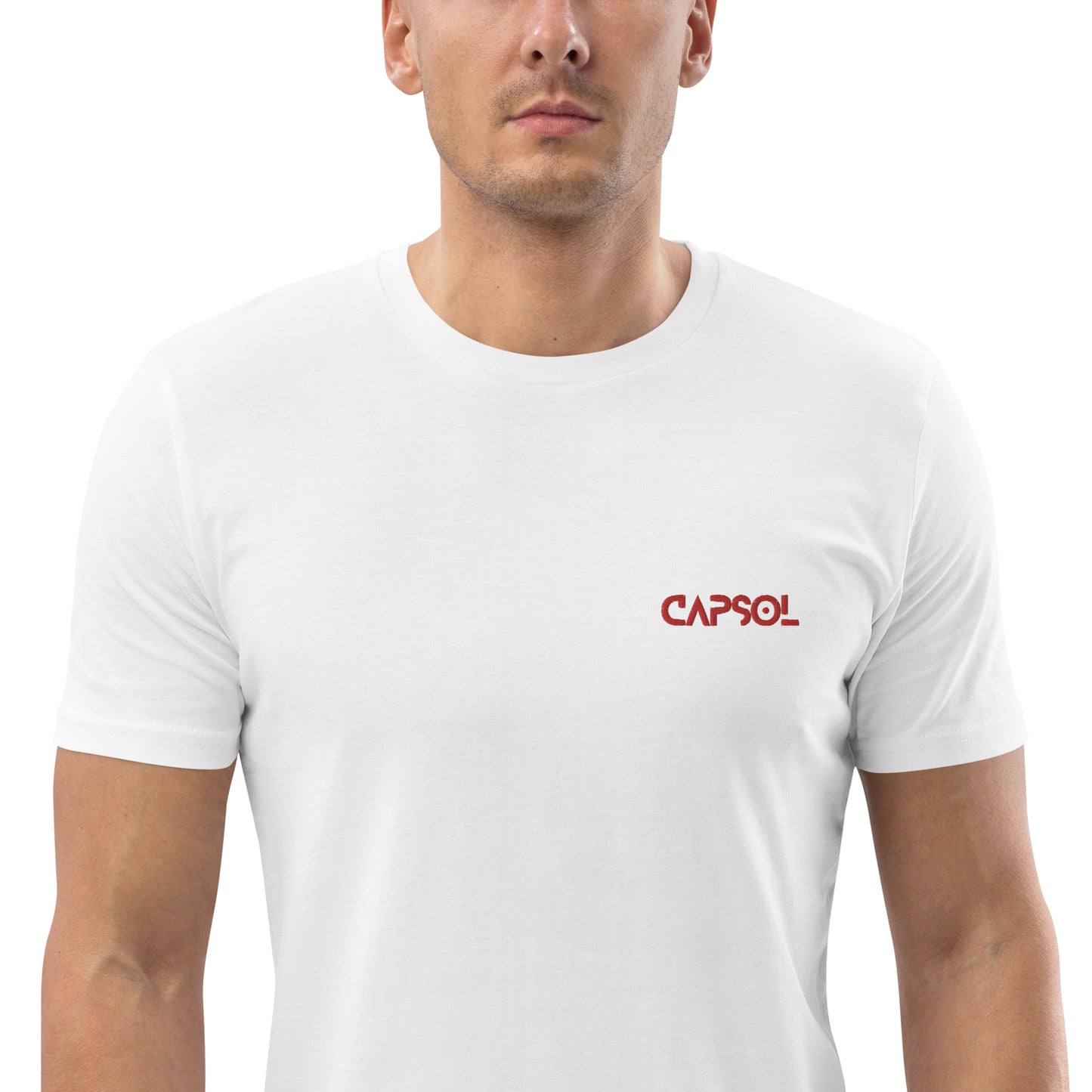 CapSol (front left) - red thread - Organic cotton t-shirt