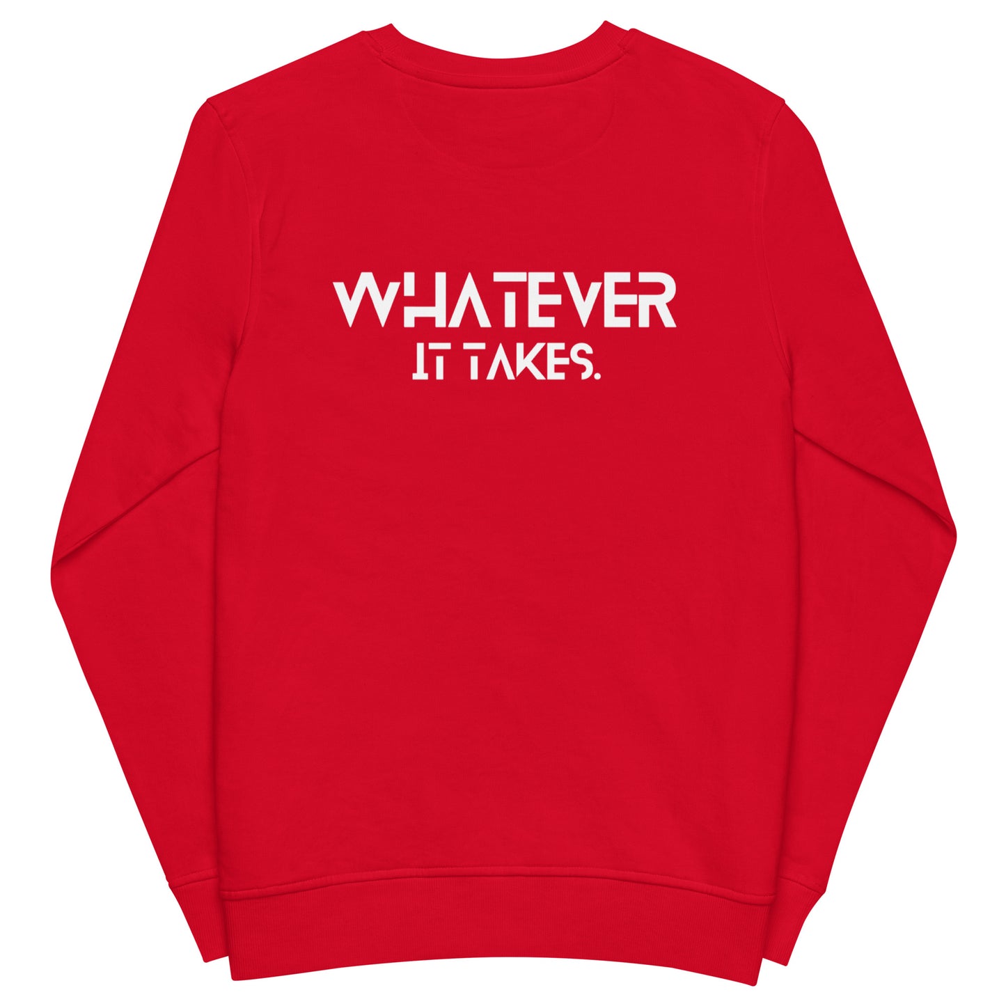 CapSol (front) / Whatever it takes (back) - white thread - Unisex organic sweatshirt