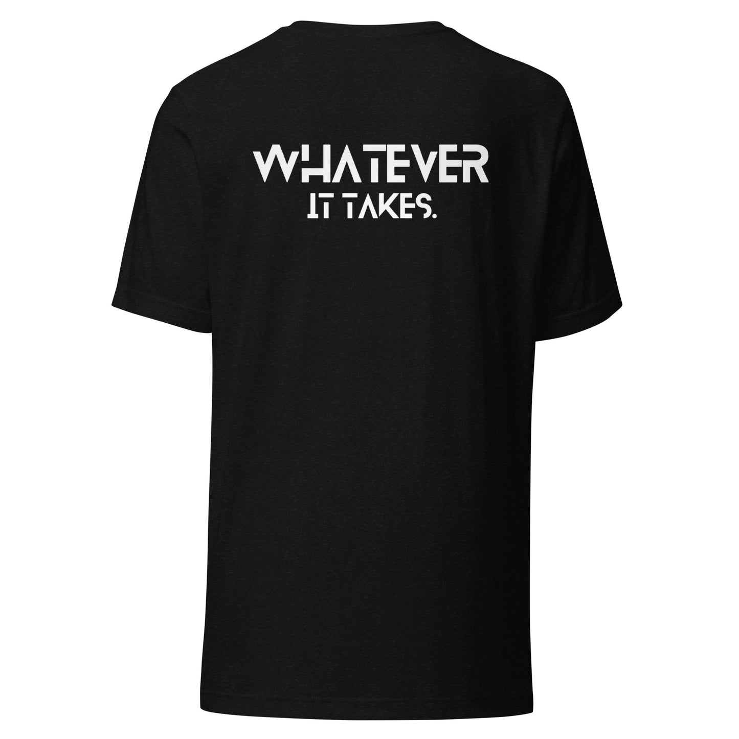 CapSol (front) / Whatever it takes (back) - white text - Unisex t-shirt - Heather