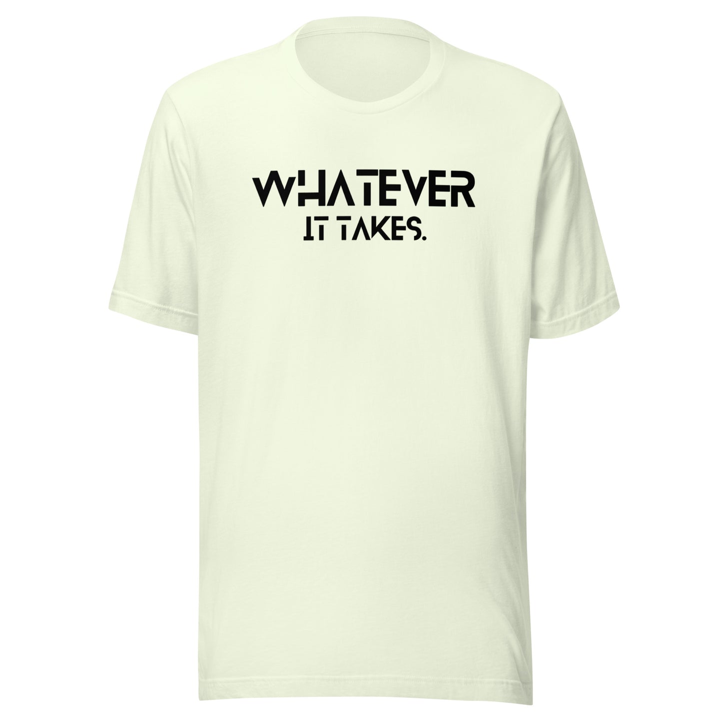 Whatever it takes (front) / CapSol (back) - black text - Unisex t-shirt - Heather