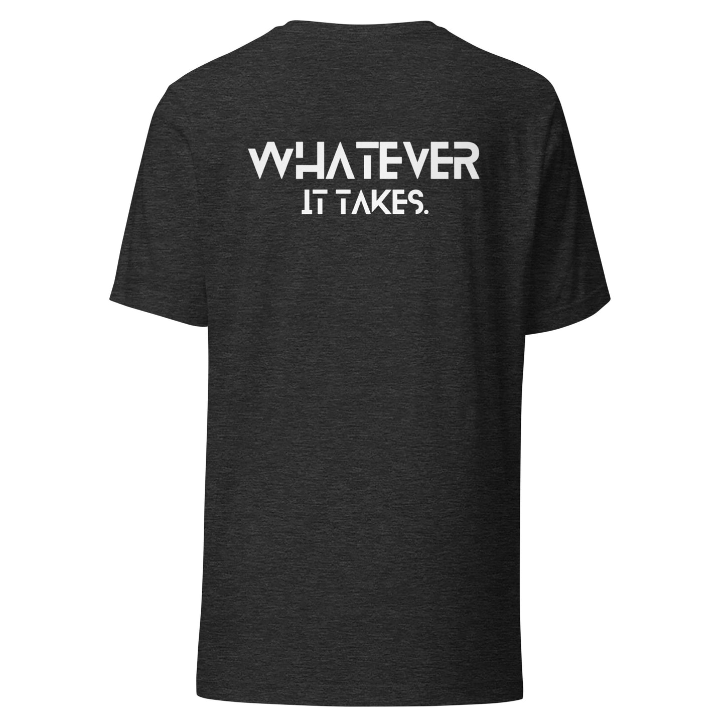 CapSol (front) / Whatever it takes (back) - white text - Unisex t-shirt - Heather