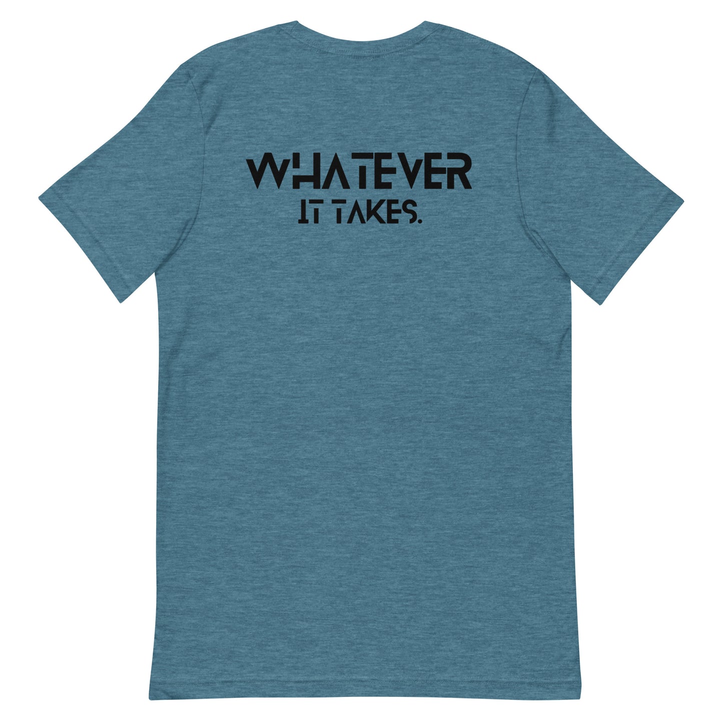 CapSol (front) / Whatever it takes (back) - black text - Unisex t-shirt - Heather