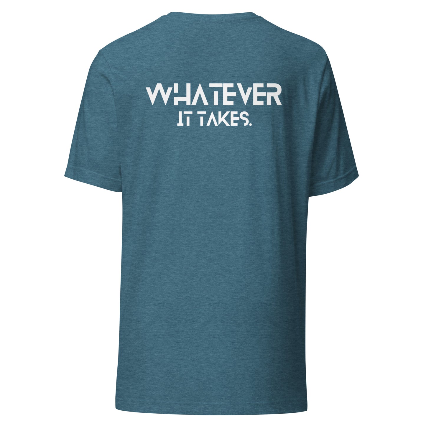 CapSol (front) / Whatever it takes (back) - white text - Unisex t-shirt - Heather