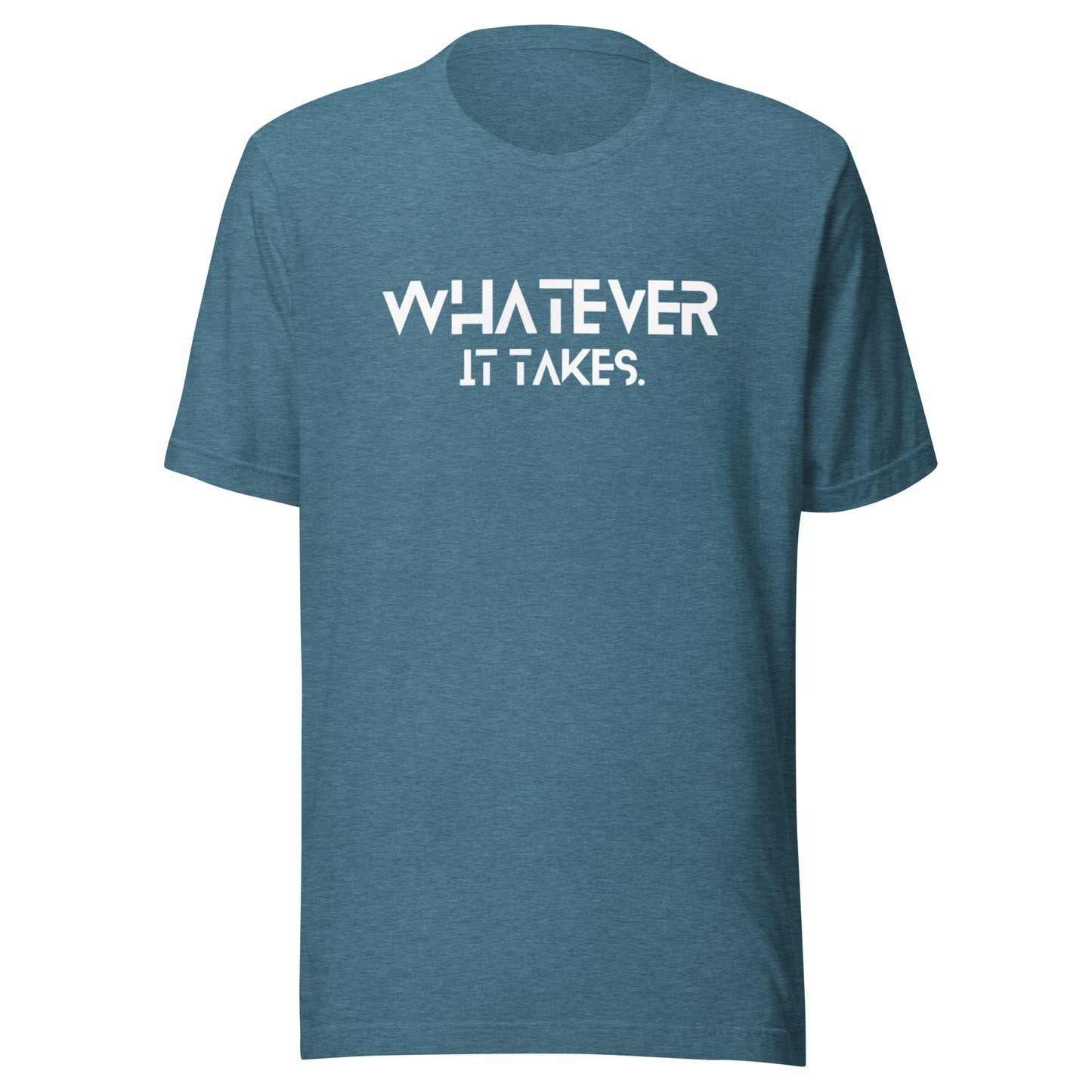 Whatever it takes (front) / CapSol (back) - white text - Unisex t-shirt - Heather