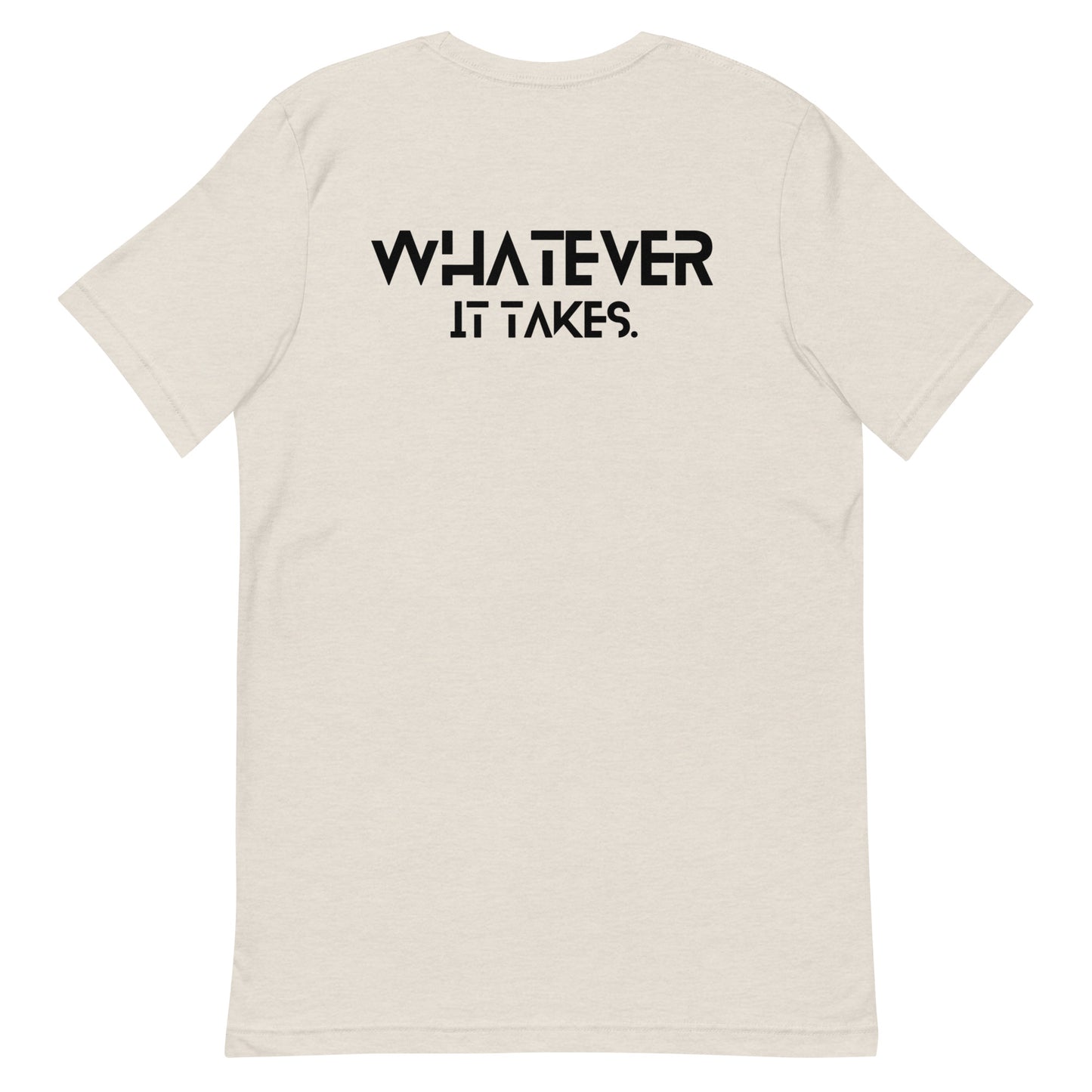 CapSol (front) / Whatever it takes (back) - black text - Unisex t-shirt - Heather